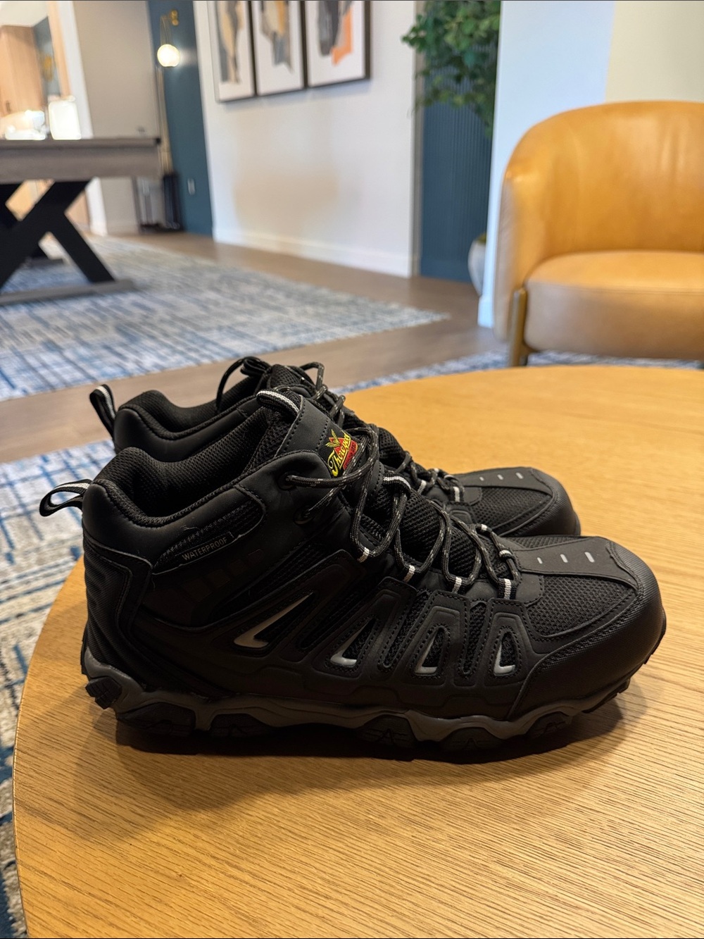 Men's All-Black Athletic Trail Sneakers - Picture 2 of 15
